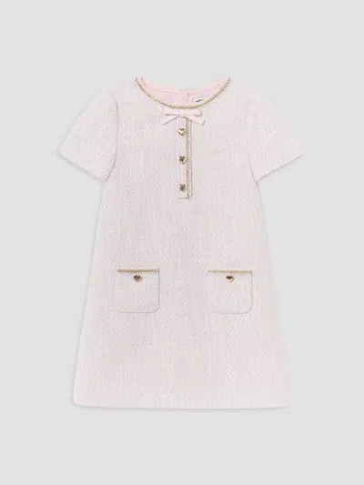 Self-portrait Little Girl's & Girl's Bouclé Braided Trim Dress In Pink