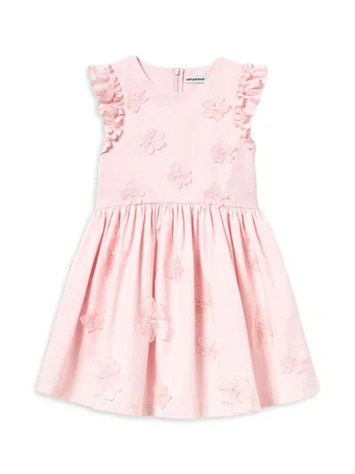 Self-portrait Kids' Little Girl's & Girl's Cotton Flower Dress In Pink