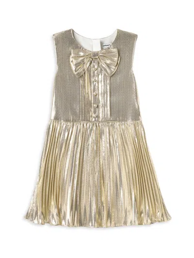 Self-portrait Kids' Little Girl's & Girl's Metallic Pleated Dress In Gold
