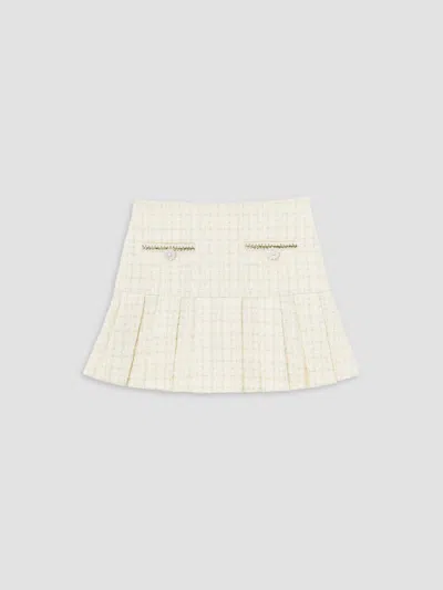 Self-portrait Little Girl's & Girl's Pleated Bouclé Skirt In Neutral