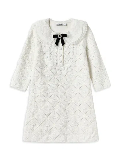 Self-portrait Kids' Little Girl's & Girl's Pointelle Knit Dress In White