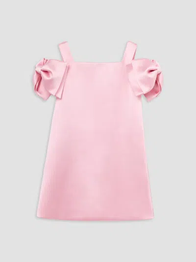 Self-portrait Little Girl's & Girl's Satin Bow Dress In Pink