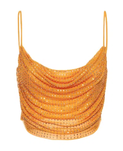 Self-portrait Logo Thin Shoulder Strap In Orange