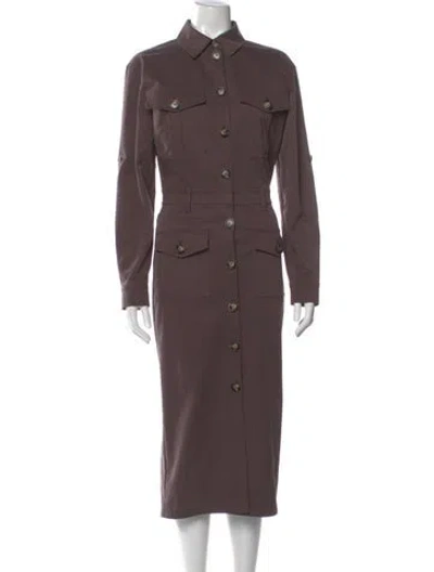 Pre-owned Self-portrait Long Dress In Brown