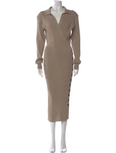 Pre-owned Self-portrait Long Dress In Neutral