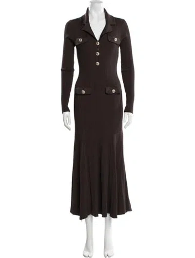 Pre-owned Self-portrait Long Dress W/ Tags In Brown