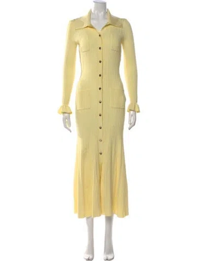Pre-owned Self-portrait Long Dress W/ Tags In Yellow
