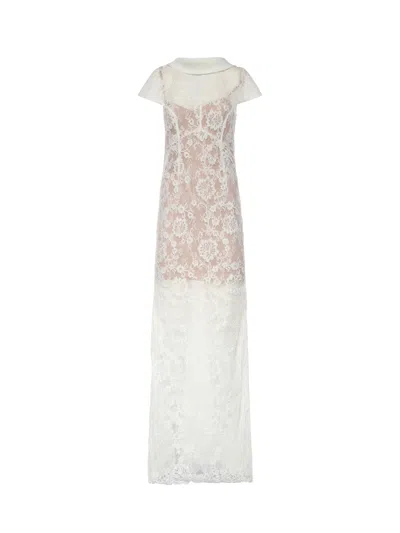 Self-portrait Long Lace Dress In Pattern