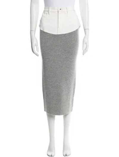 Pre-owned Self-portrait Long Skirt In Gray