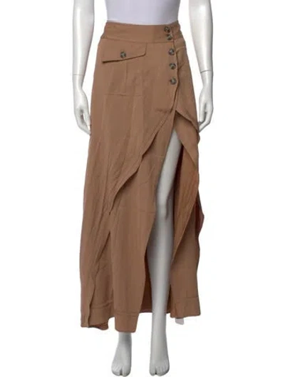 Pre-owned Self-portrait Long Skirt In Neutral