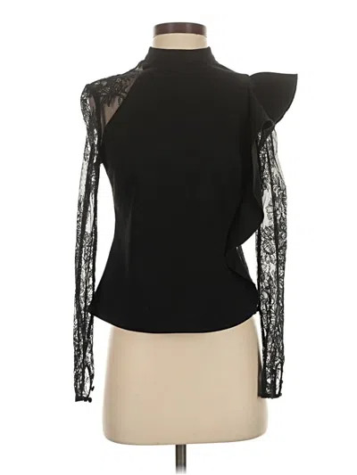 Pre-owned Self-portrait Long Sleeve Blouse In Black