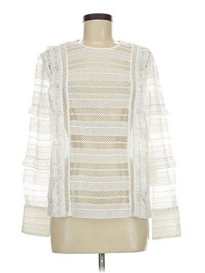 Self-portrait Long Sleeve Blouse In Ivory