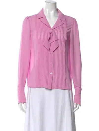 Pre-owned Self-portrait Long Sleeve Blouse In Pink