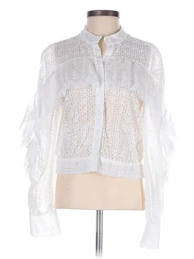 Pre-owned Self-portrait Long Sleeve Blouse In White
