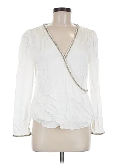 Pre-owned Self-portrait Long Sleeve Blouse In White