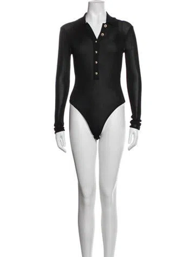 Pre-owned Self-portrait Long Sleeve Bodysuit W/ Tags In Blue