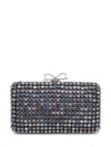 Self-portrait Clutch Bag Rectangular Shape Strass Pattern Bow In Multi