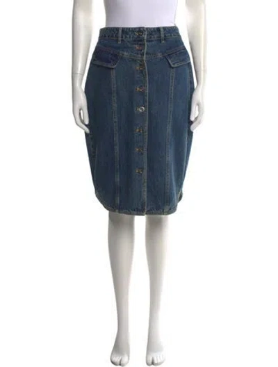 Pre-owned Self-portrait Midi Length Skirt In Blue