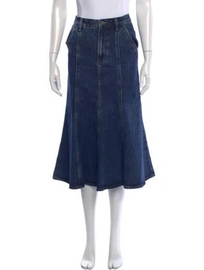 Pre-owned Self-portrait Midi Length Skirt In Blue