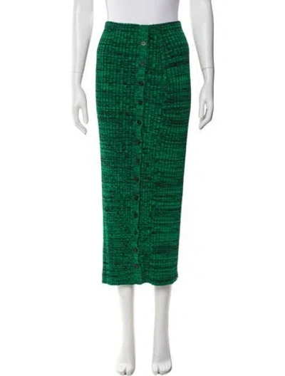 Pre-owned Self-portrait Midi Length Skirt In Green
