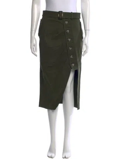 Pre-owned Self-portrait Midi Length Skirt In Green