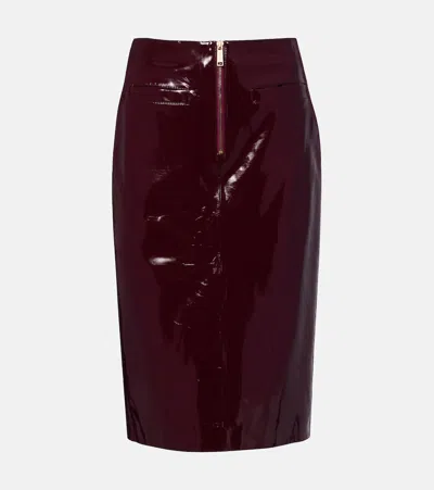 Self-portrait Mid-rise Pencil Skirt In Purple
