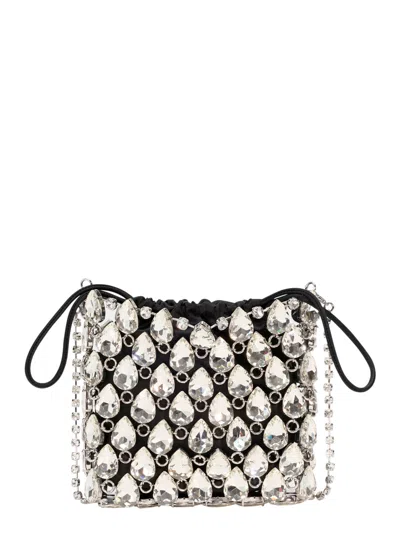 Self-portrait Borsa Mini In Maglia Metallica Con Cristalli In Black