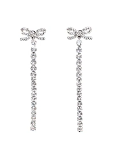 Self-portrait Mini Bow Earrings In Silver
