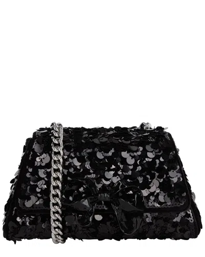 Self-portrait Mini Bow Leather Shoulder Bag In Black