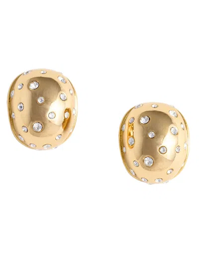 Self-portrait Mini Crystal Embellished Stud Earrings, 3.1cm Length, 3.2cm Height In Oro