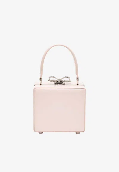 Self-portrait Mini Crystal-bow Handbag In Pink