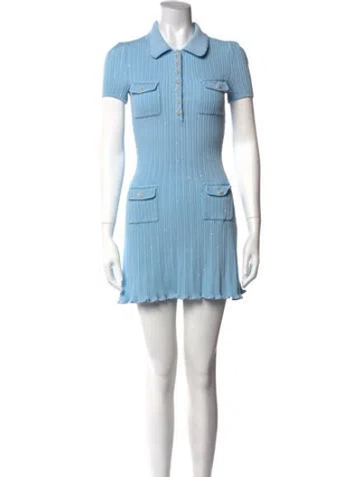 Pre-owned Self-portrait Mini Dress In Blue