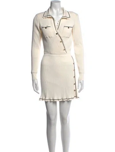 Pre-owned Self-portrait Mini Dress In Neutral