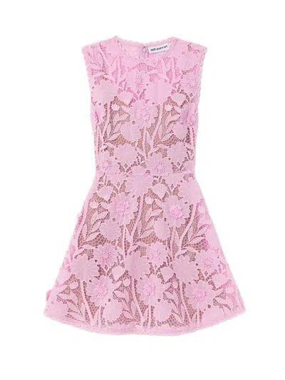 Self-portrait Floral-lace Sleeveless Mini Dress In Pink