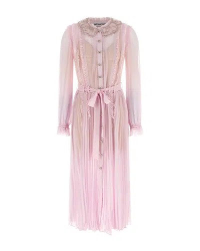 Self-portrait Mini Dress With Detachable Lining For Women In Pink