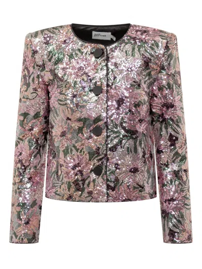 Self-portrait Mini Jacket With Intricate Embroidery In Multi
