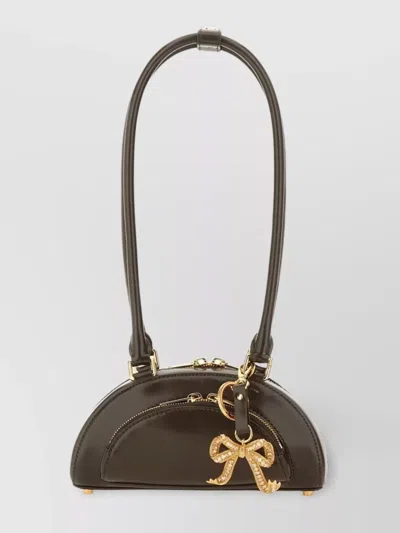 Self-portrait Mini Leather Shoulder Bag In Green