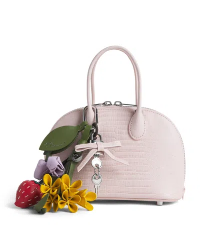 Self-portrait Mini Leather Top-handle Bag In Pink