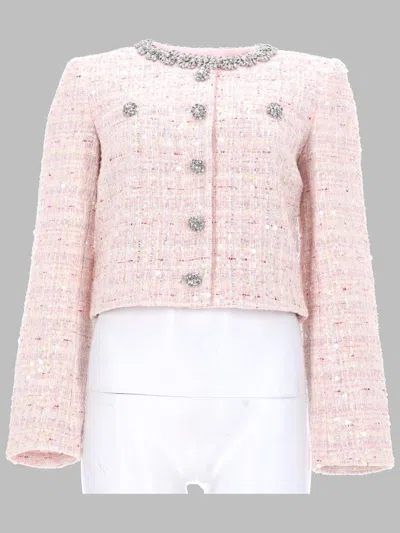 Self-portrait Mini Lightweight Spring Jacket For Women In Pink