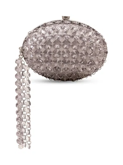 Self-portrait Mini Oval Clutch In Grey