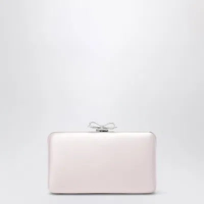 Self-portrait Mini Satin Clutch With Crystal Bow In Pink