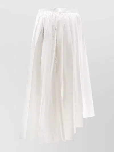 Self-portrait Mini Skirt Asymmetric Hem Elastic Waistband In White
