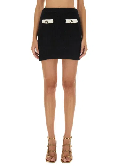 Self-portrait Mini Skirt In Black