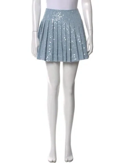 Pre-owned Self-portrait Mini Skirt In Blue