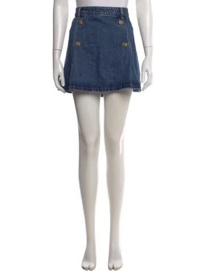 Pre-owned Self-portrait Mini Skirt In Blue