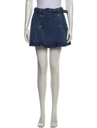 Pre-owned Self-portrait Mini Skirt In Blue
