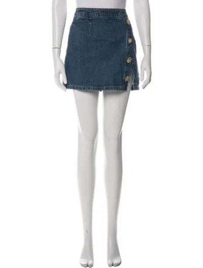 Pre-owned Self-portrait Mini Skirt In Blue