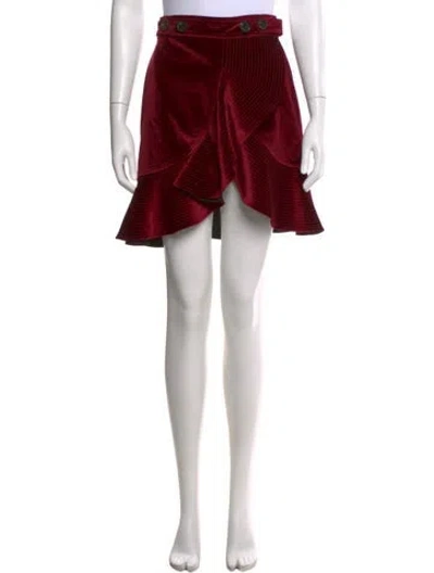 Pre-owned Self-portrait Mini Skirt In Burgundy