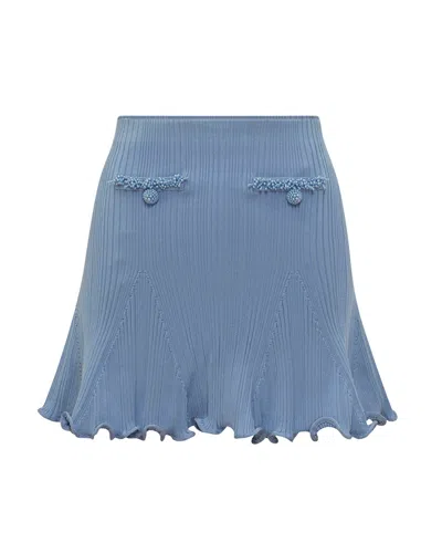 Self-portrait Mini Skirt For Spring/summer 2026 In Blue