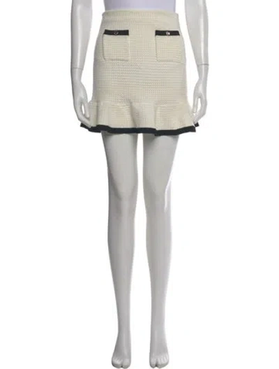 Pre-owned Self-portrait Mini Skirt In Neutral